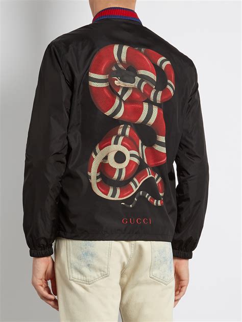 gucci snake bomber jacket mens|farfetch Gucci bomber jacket.